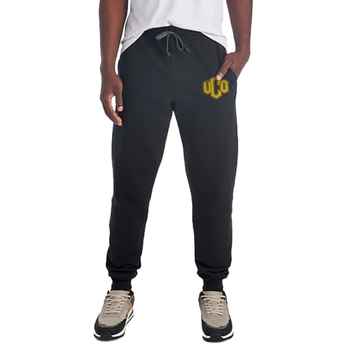 University of Central Unisex Jogger Sweatpants with Pockets, Black, L