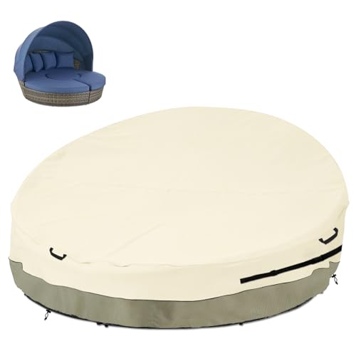 Bitubi 75 Inch Heavy Duty Waterproof Outdoor Daybed Cover - 600D Tough Canvas Anti-UV Patio Canopy Daybed Sofa Cover 75