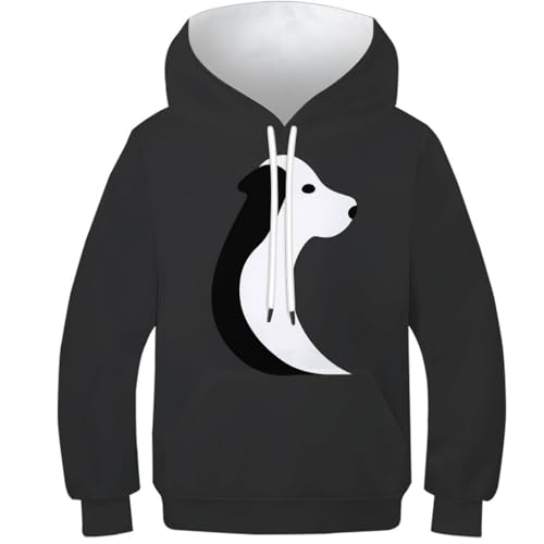 Sweat à capuche loup motif 3D réaliste et chaud