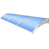 Außentür-Fenster-Markise, Dachterrassen-Vordächer, Veranda-Regenschutz, Haushaltsanwendung, Traufenschutz, benutzerdefinierte Größe (Blau 80 x 300 cm)