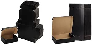 Amazon.com: 7x5x2 Black Shipping Boxes Bundle with 13x10x2 Shipping ...