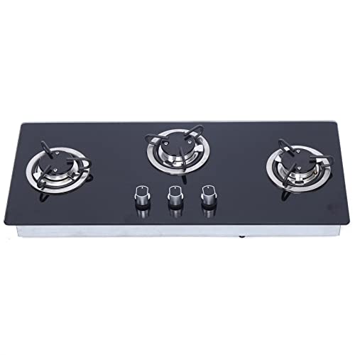 Propane Gas Cooktop Tempered Glass Gas Stove 7.9" Built-in LPG Gas Hob Cooktop Portable Stove with 1 Burner, Auto Ignition Camping 1 Burner LPG for Boat,RV,Apartments,Outdoor