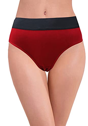 Image of RC. ROYAL CLASS Women's Solid Plain Broad Elastic Pure Cotton Hipsters Multicolored Panty(Pack of 3)