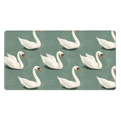 Tapis de souris de jeu grand format cygne blanc aux finitions premium