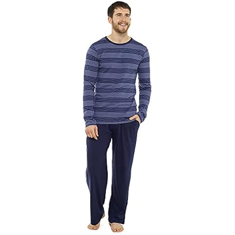 kraftd Men's Pajamas Set Cotton Lounge Wear Sleepwear Nightwear Full Sleeve Top & Pyjama Bottoms Pj’s Sets Cover