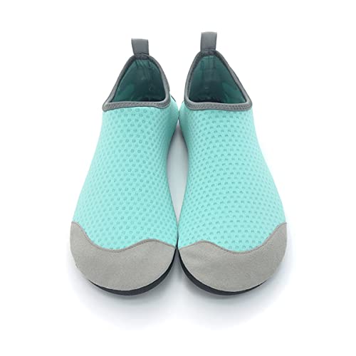 AUXDIQ Schwimmschuhe Badeschuhe Aquaschuhe Surfschuhe Wasserschuhe Strandschuhe Barfuß Schnell Trocknend für Damen Herren, Jacquard Blaugrün, 42/43 EU
