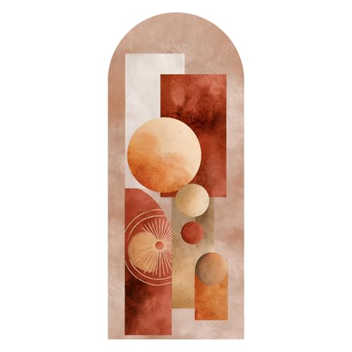 Image of PAPER PLANE DESIGN Boho Arch Wall Mural - Peel & Stick Botanical Wallpaper with Earthty Tone Plant - Waterproof Self Adhesive Canvas Texture for Living Room, Entryway - Size: 6ft x 2.5ft (B)
