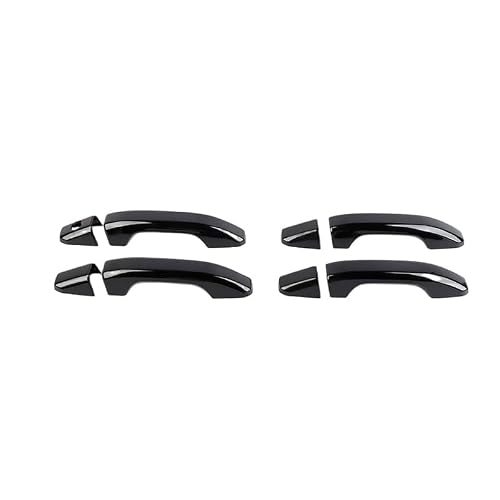 Hiiaw B1 Black Car Door Handle Cover Trim Car Door Handle Decoration Shell Cover For Silverado For Sierra 2019+ For Colorado For Canyon 2023(B1 Black)