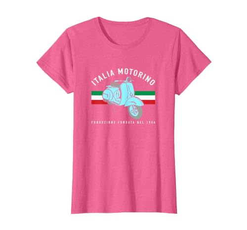Italia Motorino - Vintage Italian Flag T-Shirt, Women, Pink Heather, Medium