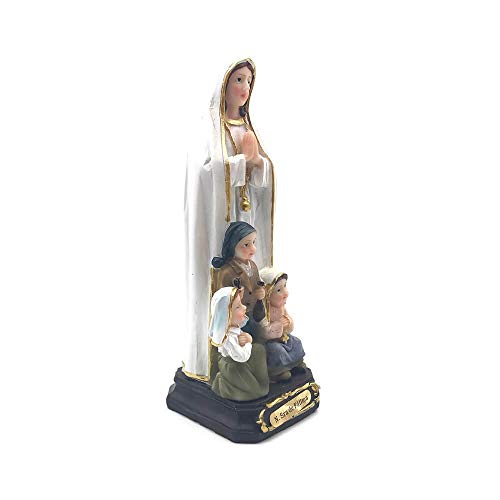 Imagem de Nossa Senhora de Fátima com Pastores Resina 15 cm