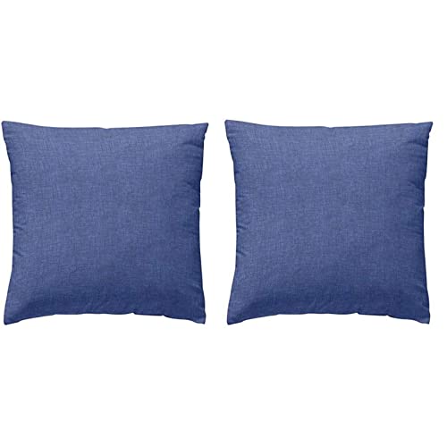 QRAICH Juego de 2 Fundas de Almohada - Funda de Cojín, Tejido loneta, 50x50 cm. (50 x 50 cm, Azul) Cover