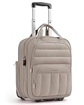 BAGSMART Small Underseat Carry on Luggage with Wheels, 16 inch Small Under Seat Luggage, Lightweight Travel Suitcase for Women, Brown
