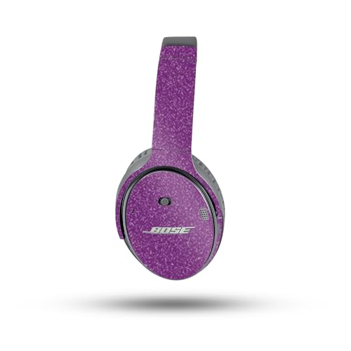 Image of MightySkins Glossy Glitter Skin Compatible with Bose QuietComfort 35 II Headphones - Solid Purple | Protective, Durable High-Gloss Glitter Finish | Easy to Apply