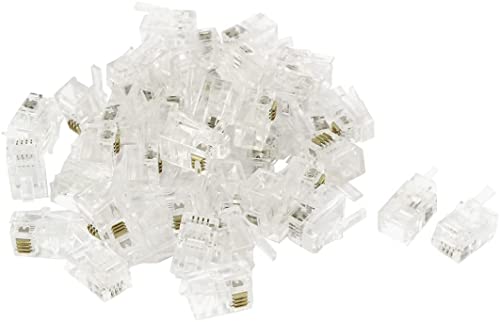 XYWHPGV 40pcs RJ9 4P4C Modular Telephone Cable End Phone Adapter Connector (94c8d 40411 29822 11067 a4c8c a8556