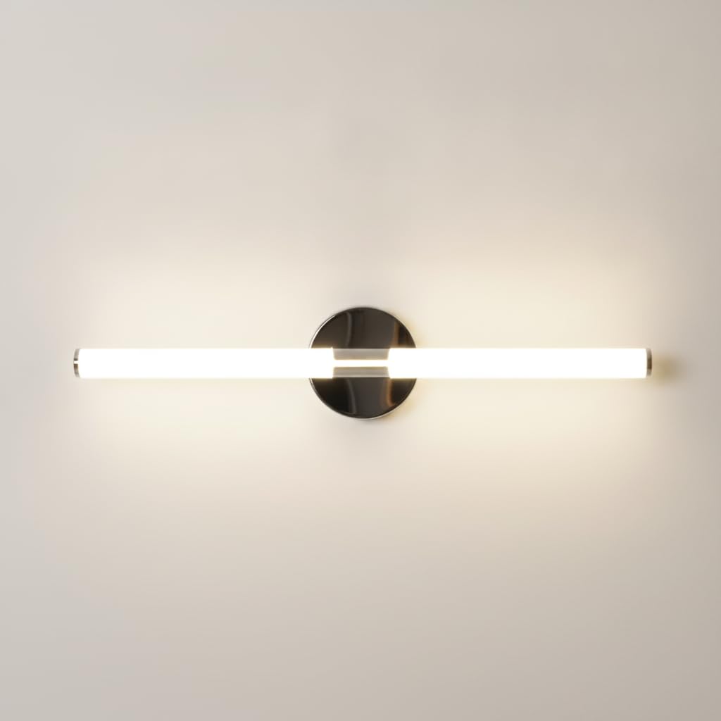 BARCELONA LED Aplique LED Baño Tubular 8W 720lm 60cm Cromo IP44 | Aplique LED 60cm, 8W 720lm, cromo, IP44 baño, luz neutra 4000K, aluminio resistente, instalación mural fácil