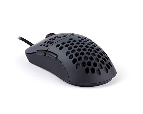 G-Wolves Hati HT-M 3360 Ultra Lightweight Honeycomb Shell Wired Gaming Mouse up to 12000 cpi - 6 Buttons - 2.18 oz (61g) (Black & Dark Grey)