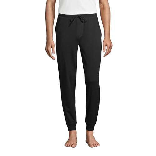 Lands' End Mens Knit Jersey Pajama Jogger Black...