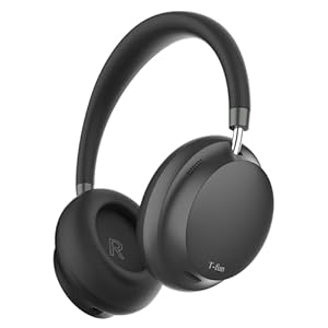 T-fun NC45 Active Noise Cancelling Headphones, Comfortable Wireless Over Ear Headphones with Mic, 55H Playtime, Hi-Res Audio, Deep Bass, Low Latency, Bluetooth 5.3 ANC Headphones for Travel Home
