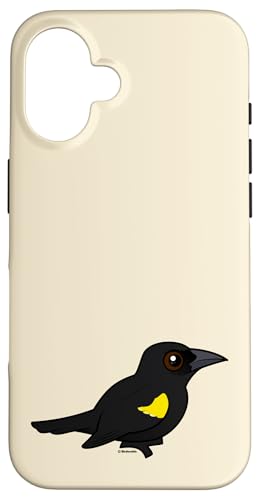 Cute Cartoon Yellow-shouldered Blackbird Puerto Rico Endemic Case for iPhone 16
