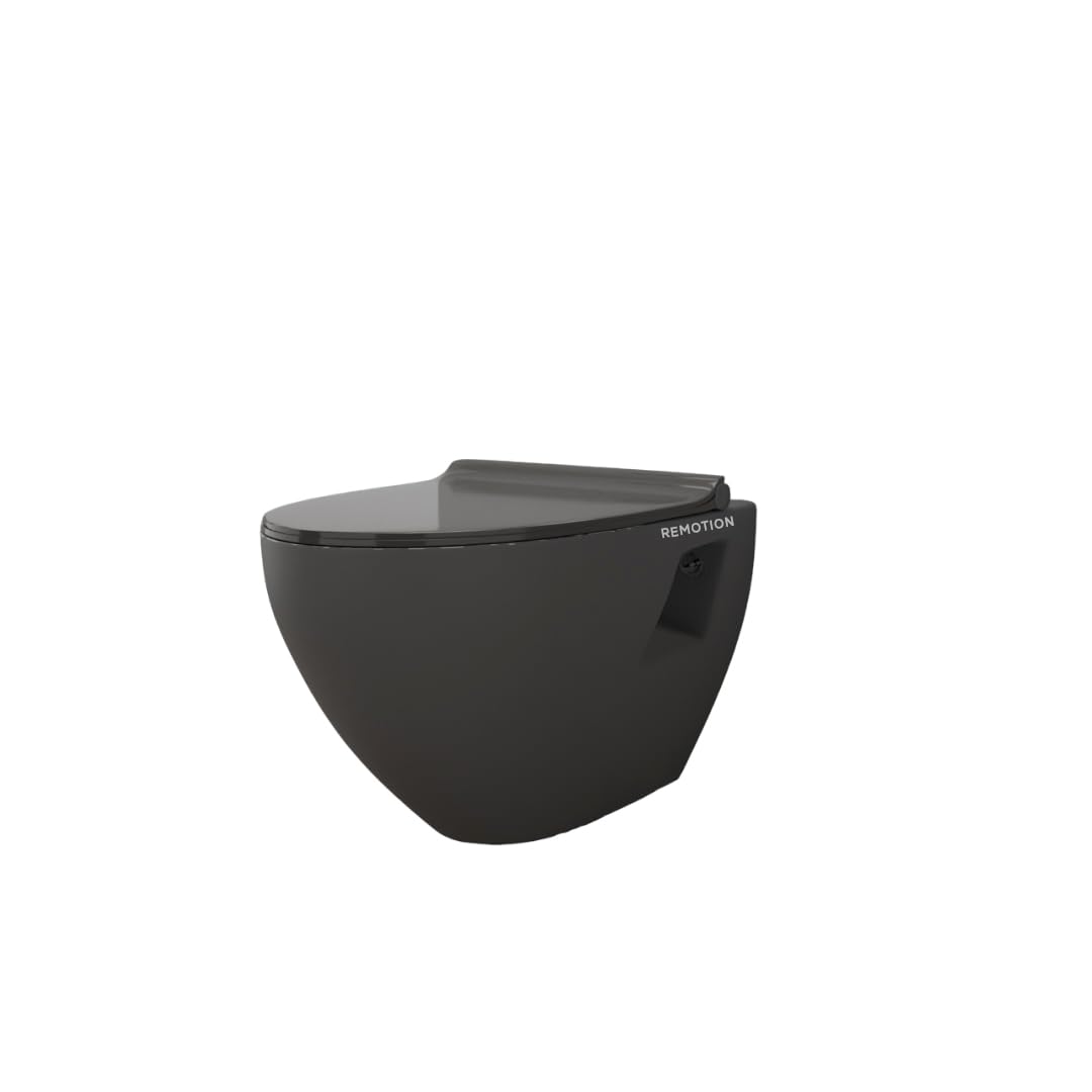 REMOTION Platinum Ceramic Rimless Wall Hung Western Toilet/Commode for Toilet/Commode With Soft Close Toilet Seat - P Trap Outlet (Grey) (B0DCS8TNMC) Amazon Price History, Amazon Price Tracker