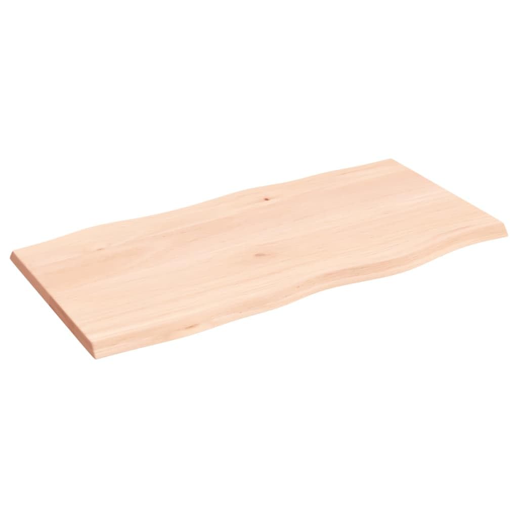 Blat stołu z litego drewna dębowego, 80 x 40 x 2 cm, nieobrobiony z naturalnym obramowaniem drzewa, uniwersalny drewniany blat na stół jadalny i biurko