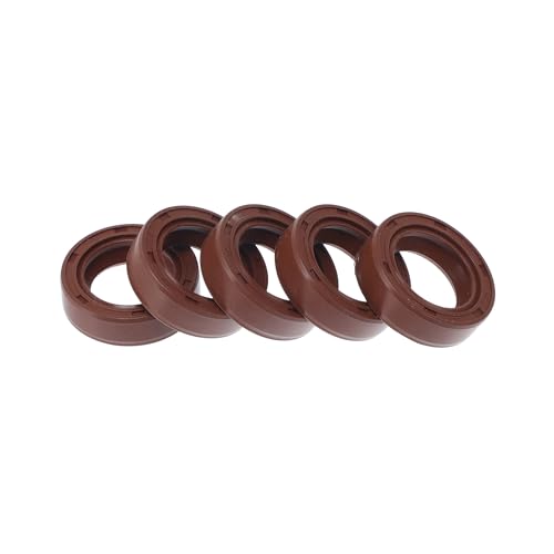 HEROFFIX Universelle Öldichtung TC Doppellippe mit Stahlfeder Dichtungsring Rotationswellendichtung 17x25x7mm Hochdruck FKM Gummi Braun 5 Stück