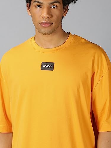 Image of URGEAR Men's Cotton Printed Drop Shoulder - Hip Hop - Down Shoulder- Baggy Loose fit- Stylish Oversized t Shirts for Men