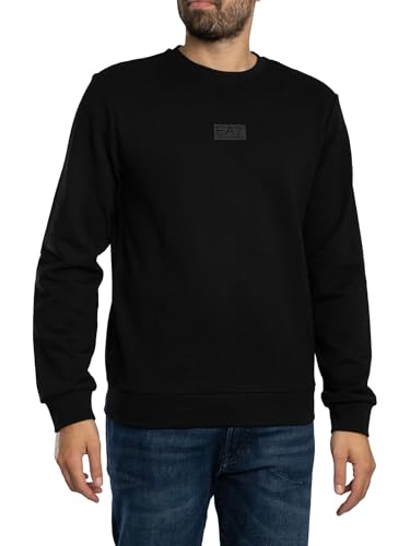 Image of EA7 Men's Back Box Logo Sweatshirt, Black Beauty, XL