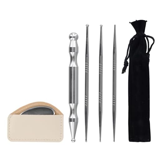 Juego De 5 Herramientas De Masaje: 4 Bolígrafos De Acupresión De Acero Inoxidable Y 1 Tabla De Gua Sha Para Acupuntura, Terapia De Puntos De Presión Y Masaje, Color Plata