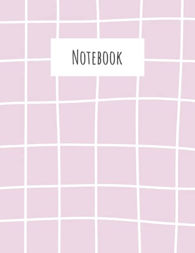 Notebook Checkered Lilac: 8,5 x 11 inch notebook, college ruled