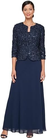 Alex Evenings Womens Long Empire Waist, Two Piece Mother of The B...