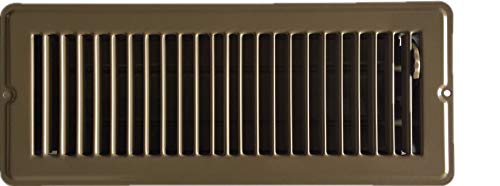 RV and Home Brown Stamped Steel Floor Diffuser Register with Damper 12  X 4  (Duct Opening Size) Outside Dimension 13.5 x 5.5 