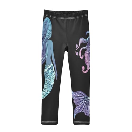 Mermaid Tail Gradient Girls Casual Leggings for Kids Printed Long Pant Bottoms Stretch and Soft