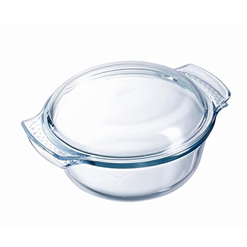 Pyrex Classic Vidrio - Cazuela redonda con tapa, 1.5 l, 25 x 20 x 11 cm