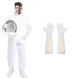 Fleymu Tuta da Apicoltura Anti-Puntura - Uomini e Donne, Protezione Completa Corpo con Velo e Guanti per Api e Vespe, Taglia XL
