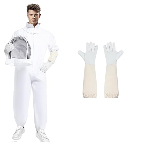 Fleymu Imkeranzug Stichfest für Männer und Frauen - Vollständiger Schutz mit atmungsaktivem Komfort, Wespenschutzanzug für Bienen und Wespen im Garten (XL)