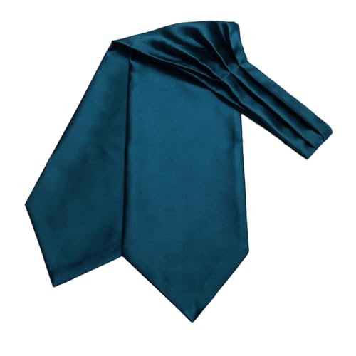 Image of Hi-Tie Silk Ascot for Men Self Tie Men's Cravat and Flower Lapel Pin Handkerchief Cufflinks Set for Wedding Party