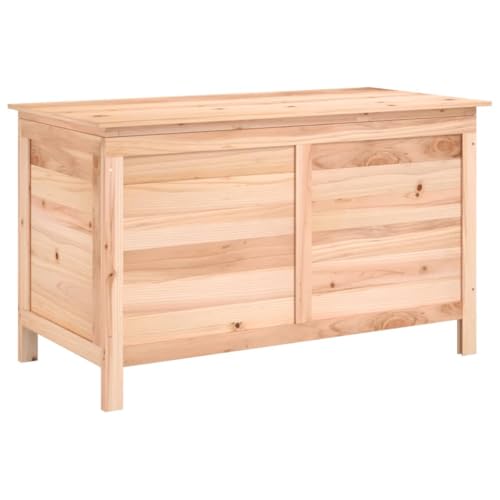 Toshilian - Caja de almacenamiento exterior, maletero de jardín, caja de almacenamiento, caja de cojín para exteriores, 99 x 50 x 56,5 cm, madera de abeto maciza