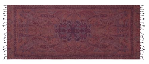 Image of EH KANI GOLD & JAMAWAR SILK SUPER SOFT FLORAL & PAISLEY PASHMINA STOLE SCARF