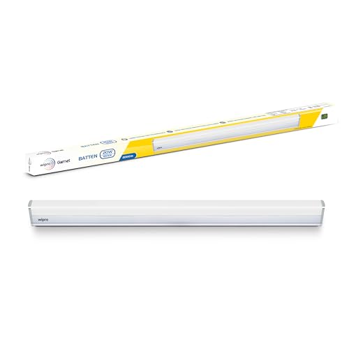Image of Wipro Garnet 20W LED Batten for Living Room & Bedroom | 2 Feet | Bright & Energy Efficient Tubelight for Home | Cool Day Light (6500K) with 2000 Lumen | Pack of 6