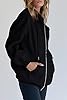 Jhsnjnr Women's Zip Up Hoodies Oversized Long Sleeve Drawstring Y2K Hooded Jackets Sweatshirts Black #1