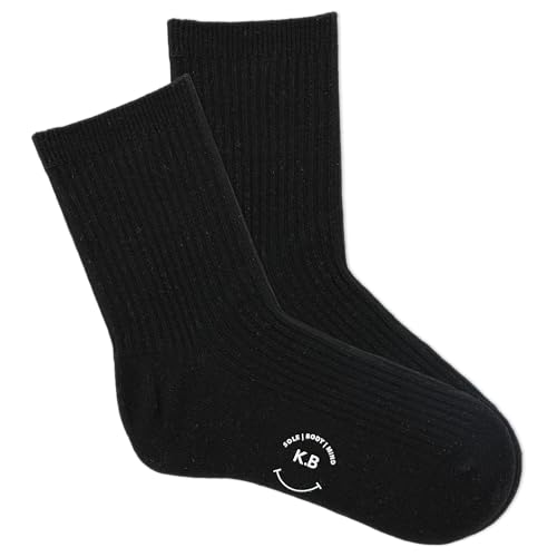 Image of K. Bell women's Ribbed Short Crew Socks - 1 Pairs - Comfortable & Sustainable Classic Style