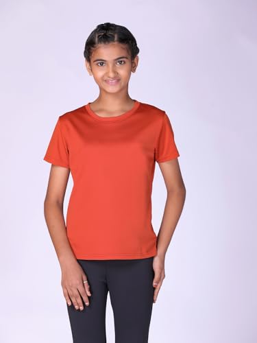 Image of Girls Active Sports Wear Solid Skinny Fit Leggings and T-shirt Polyester Set /Sets For Multi-Sports Gym Yoga Dance Gymnastics & Running(4 TO 14 YRS)