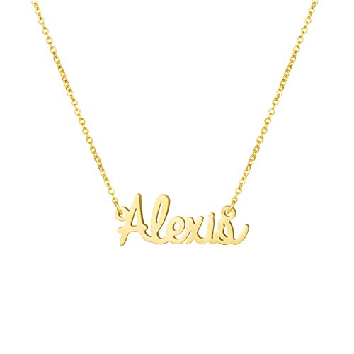Necklace Big Initial Gold Plated 