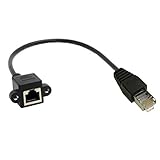 Largo: 30 cm cablecc 30 cm 8P8 C FTP STP UTP Cat 5e macho a hembra cable de extensión de red Ethernet LAN con agujeros de montaje en panel