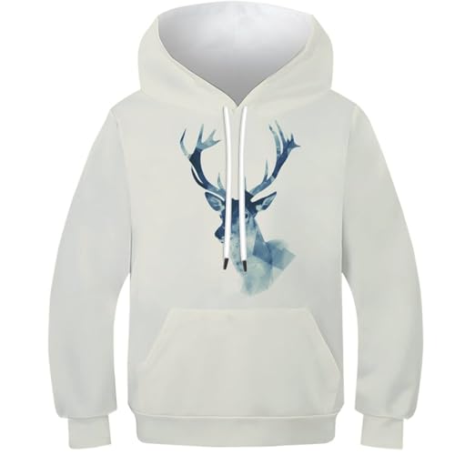 Pull animal capuche anti-coup de froid sweat léger manches longues 10-12Y