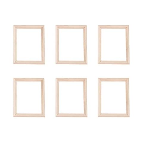 EXCEART 6Pcs Wooden Dollhouse Photo Frames Cover