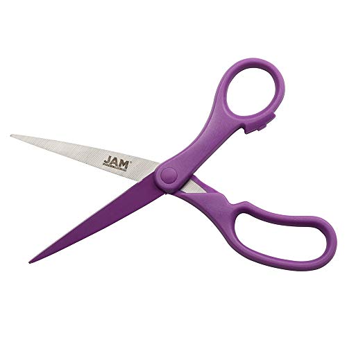 image for JAM PAPER Multi-Purpose Precision Scissors - 8 Inch - Purple - Ergonom