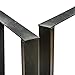 CAROLINA LEG CO. 2x4 Square Metal Table Legs - Handmade in USA - Heavy-Duty - Cold-Rolled American Steel - Set of 2 - Matte Black Powder Coat - All Size Options (29