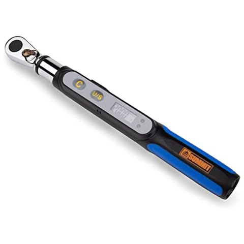 Summit Tools Bit-Head Digital Torque Wrench, 1/4 inch Drive Adopter, 0.74-14.75 ft-lbs Range, Measure Peak Torque, Compact Size, Calibrated (BMS2-020CN-S) Cover
